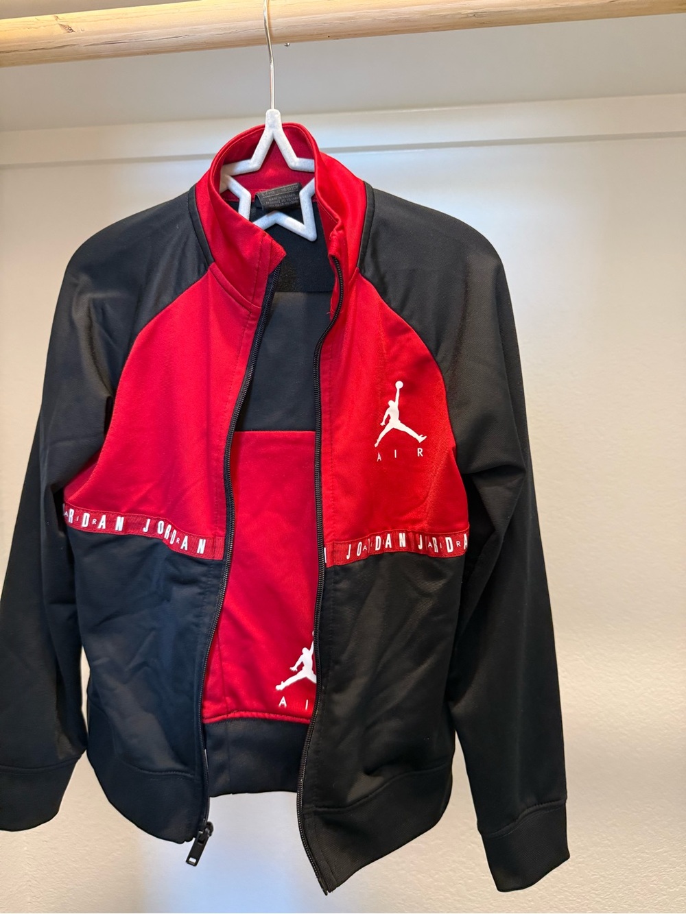 Jordan Kids Red and Black Athletic Zip Jacket